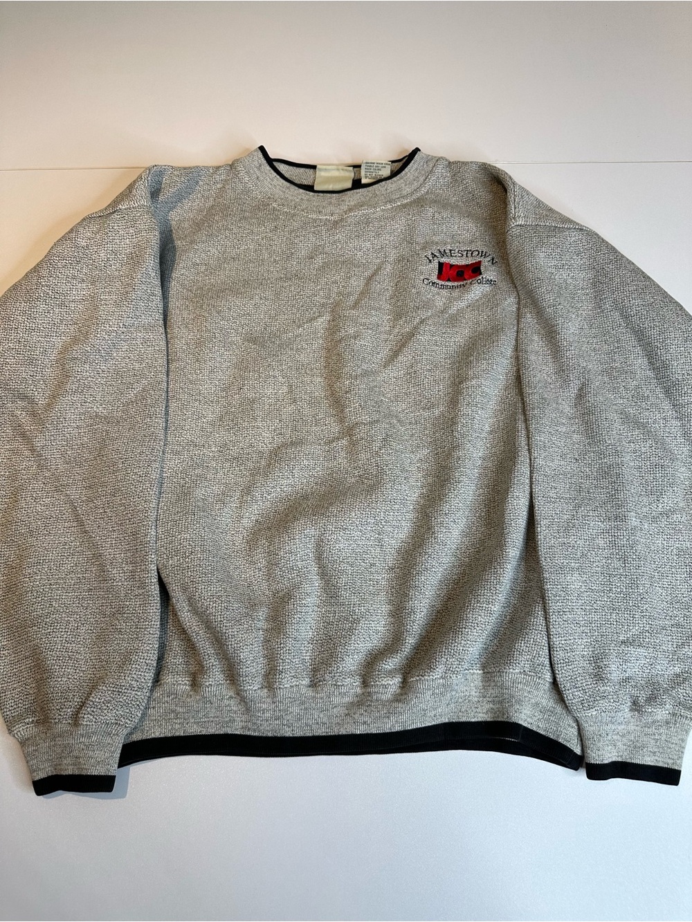 Crewneck Sweatshirt in Light Gray with Black Trim